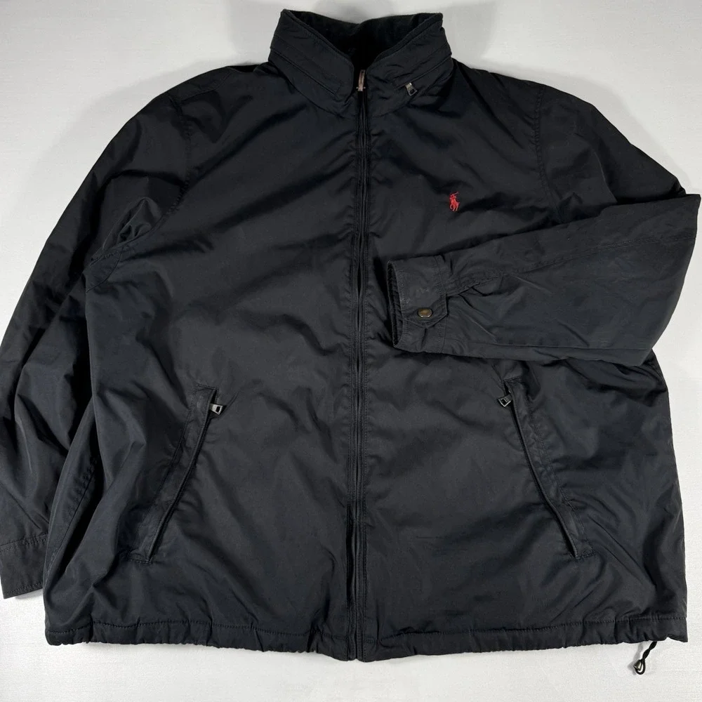 Polo Ralph Lauren Insulated Jacket Stowaway‎ Hood Mens 2XB Black Coat